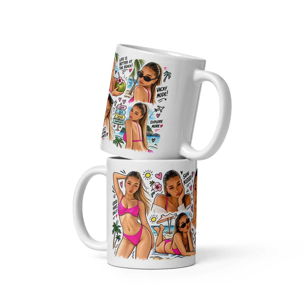 Personalized Cartoon Caricature Mug – Custom Photo Coffee Cup